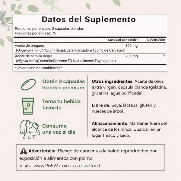 Oil of Oregano 6.000mg con Aceite de Semilla Negra